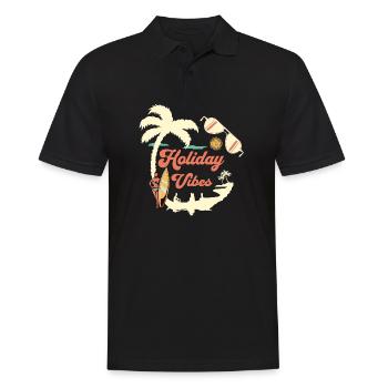 Holiday Vibes Old School Retro - Men's Polo Shirt - black - Front - Kai (181cm)