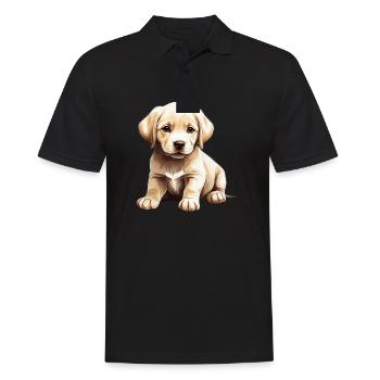 Süßer Labrador Welpe Frauen Mädchen Geschenk - Männer Poloshirt - Schwarz - Vorne - Kai (181cm)