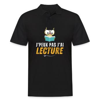 Je peux pas jai lecture - Polo Homme - noir - Devant - Kai (181cm)