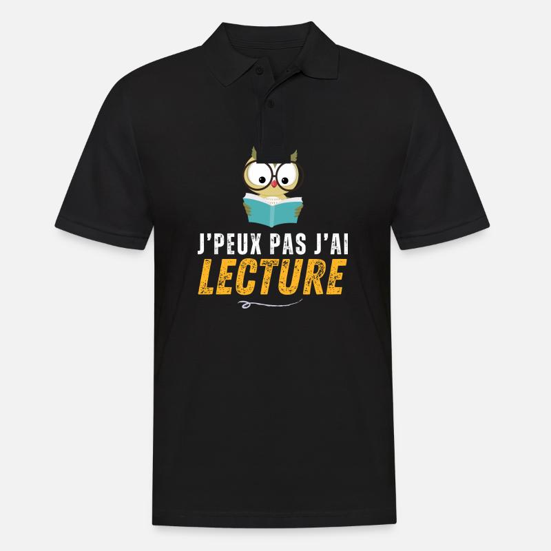 Je peux pas jai lecture - Polo Homme - noir
