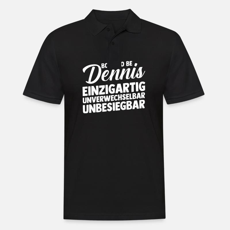 Vorname Dennis - Männer Poloshirt - Schwarz