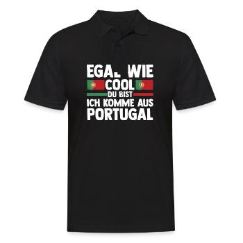 Portugiesen Portugal - Männer Poloshirt - Schwarz - Vorne - Kai (181cm)