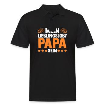 Vater Papa - Männer Poloshirt - Schwarz - Vorne - Kai (181cm)