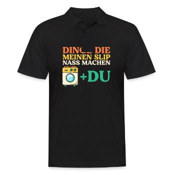 Dinge Die Meinen Slip Nass Machen - Männer Poloshirt - Schwarz - Vorne - Kai (181cm)