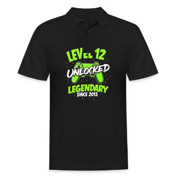 Level 12 - Junger Gamer Lustig 2013 - Männer Poloshirt - Schwarz - Vorne - Kai (181cm)