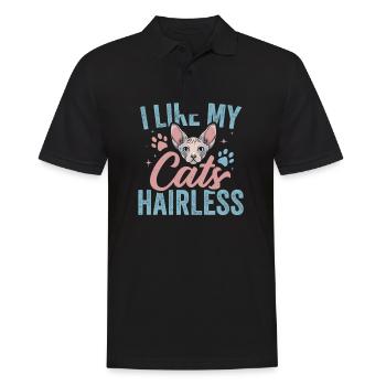 Sphynx Hairless Cats Cute Cat Lover Dad Mom - Men's Polo Shirt - black - Front - Kai (181cm)