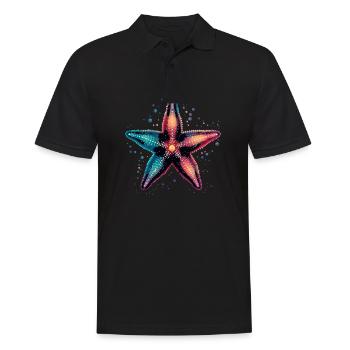 Seestern für Meerestiere Fans Geschenkidee Urlaub - Männer Poloshirt - Schwarz - Vorne - Kai (181cm)