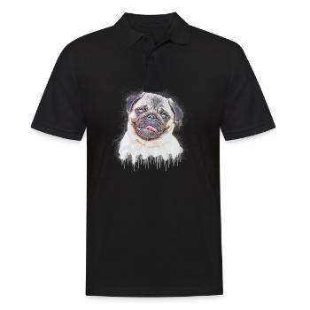 Pug - Men's Polo Shirt - black - Front - Kai (181cm)