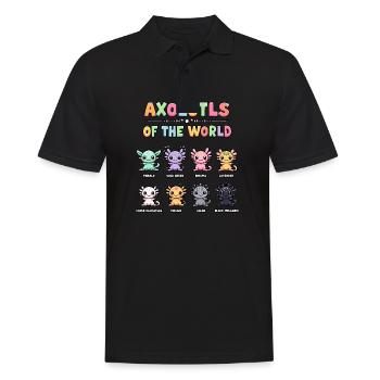 Axolotls du monde Kawaii Types d’axolotls - Polo Homme - noir - Devant - Kai (181cm)