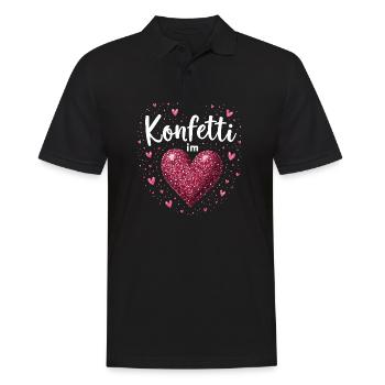 Konfetti im Herzen - Männer Poloshirt - Schwarz - Vorne - Kai (181cm)
