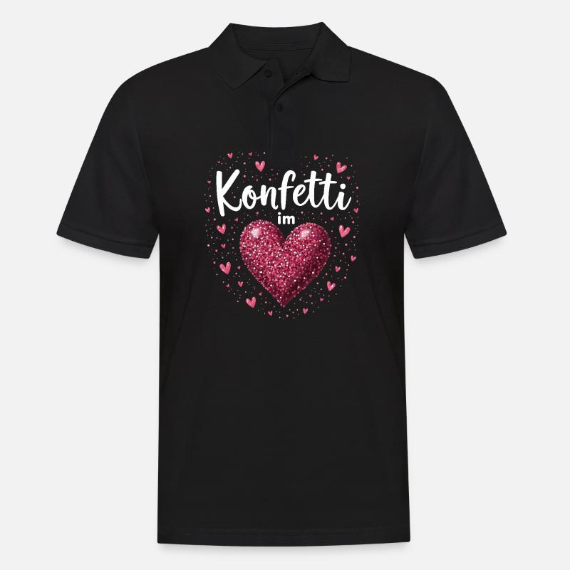 Konfetti im Herzen - Männer Poloshirt - Schwarz