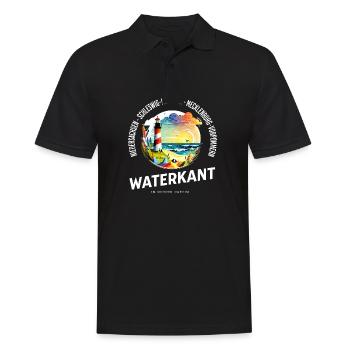 Waterkant – Im Norden daheim - Männer Poloshirt - Schwarz - Vorne - Kai (181cm)