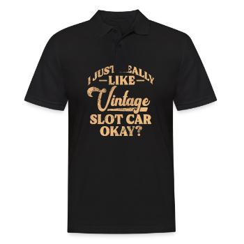 J’aime vraiment les voitures de circuit vintage, d’accord ? - Polo Homme - noir - Devant - Kai (181cm)