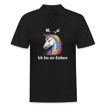 Je m’en fous, je suis une licorne - Polo Homme - noir - Devant - Kai (181cm)