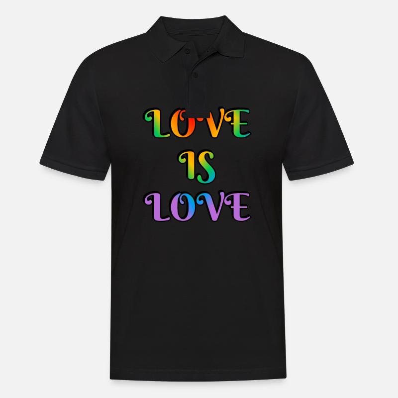 Regenbogen-Liebe ist Liebe - Männer Poloshirt - Schwarz