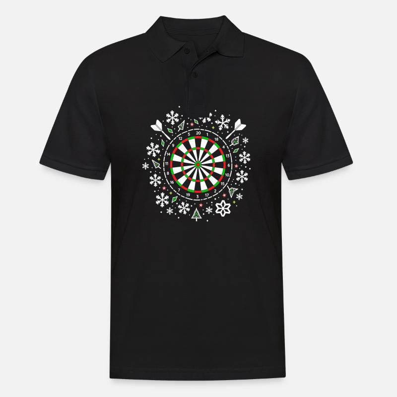 Darts Dart Dartboard Ugly Christmas - Männer Poloshirt - Schwarz
