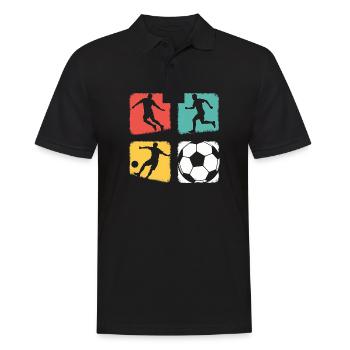 Fussball Design - Junge & Mädchen - Männer Poloshirt - Schwarz - Vorne - Kai (181cm)