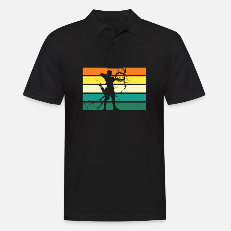 Bogenschütze Bogenschießen - Männer Poloshirt - Schwarz