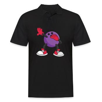 Bowling Ball cartoon figure Design for a Bowling - Männer Poloshirt - Schwarz - Vorne - Kai (181cm)