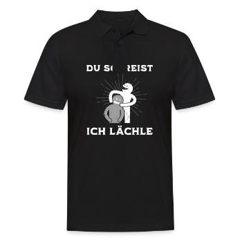 Du schreist Ich lächle Physio Praxis Humor - Männer Poloshirt - Schwarz - Vorne - Kai (181cm)
