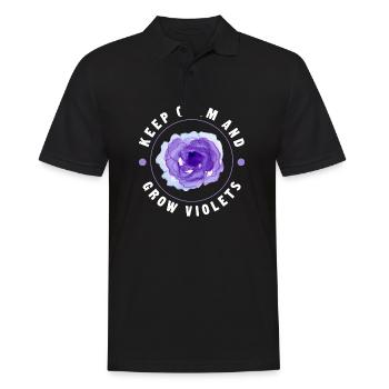 keep calm and grow violets Design for a messages - Männer Poloshirt - Schwarz - Vorne - Kai (181cm)