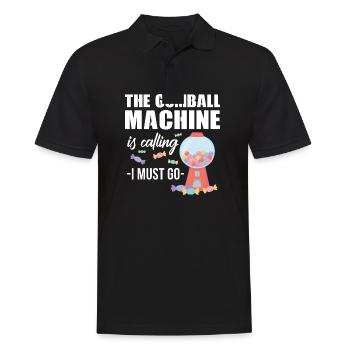 The gumball machine is calling I must go Design - Männer Poloshirt - Schwarz - Vorne - Kai (181cm)