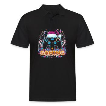 Christmas Gaming Controller - Men's Polo Shirt - black - Front - Kai (181cm)