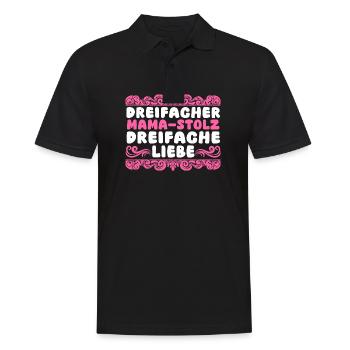 Mama Von 3 Kindern - Männer Poloshirt - Schwarz - Vorne - Kai (181cm)