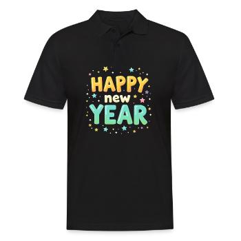Frohes neues Jahr Halloween-Design für Damen - Männer Poloshirt - Schwarz - Vorne - Kai (181cm)
