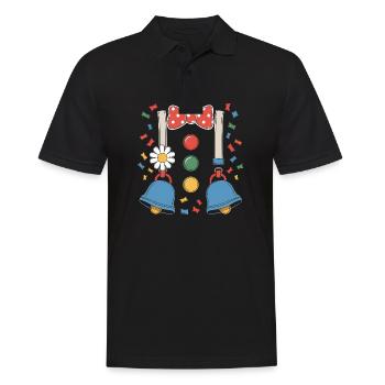 Faschingskostüm Fasching Karneval Clown Kostüm - Männer Poloshirt - Schwarz - Vorne - Kai (181cm)