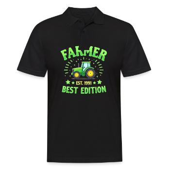 Farmer, Bauernhof, Bauern, für Bauern - Männer Poloshirt - Schwarz - Vorne - Kai (181cm)