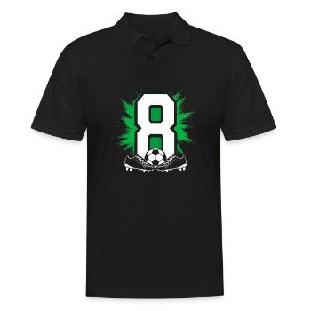 8. Geburtstag - Fußballspieler Kind - Männer Poloshirt - Schwarz - Vorne - Kai (181cm)