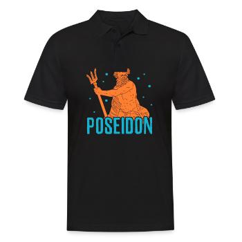 Poséidon Design pour un fan de mythologie grecque - Polo Homme - noir - Devant - Kai (181cm)