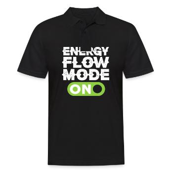 Energy Flow Mode On | Reiki practitioner - Men's Polo Shirt - black - Front - Kai (181cm)