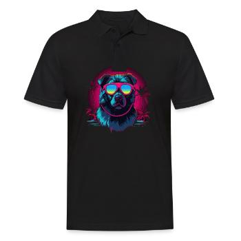 Neon Dog 80s Style 3 for Black - Men's Polo Shirt - black - Front - Kai (181cm)