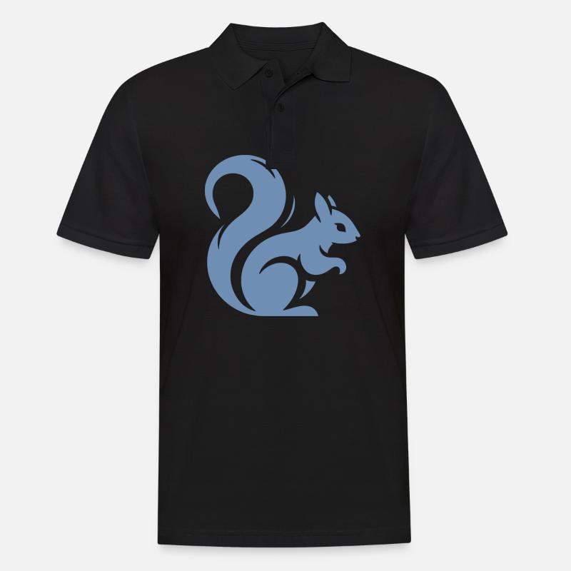 Minimalistische Eichhörnchen-Silhouette - Männer Poloshirt - Schwarz