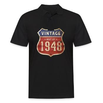 76 Jahre alter Jahrgang 1948 Limitierte Auflage 76. - Männer Poloshirt - Schwarz - Vorne - Kai (181cm)