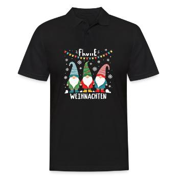 Frohe Weihnachten liebe Wichtel Gnome - Männer Poloshirt - Schwarz - Vorne - Kai (181cm)