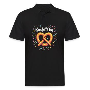 Konfetti im Herzen - Brezel - Männer Poloshirt - Schwarz - Vorne - Kai (181cm)
