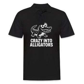 Niedliche Alligator-Alligatoren - Männer Poloshirt - Schwarz - Vorne - Kai (181cm)