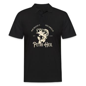 J’en ai assez, je vais à la pêche - Petri Heil - Polo Homme - noir - Devant - Kai (181cm)