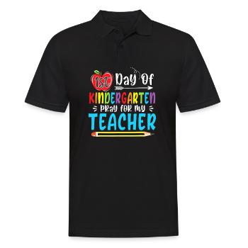 First Day Of Kindergarten Pray For My Teacher Funn - Men's Polo Shirt - black - Front - Kai (181cm)