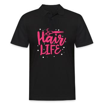 hair life Design for a hairdresser - Männer Poloshirt - Schwarz - Vorne - Kai (181cm)