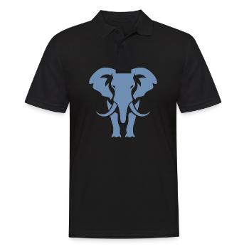 Logo blanc Elephant Silhouette - Polo Homme - noir - Devant - Kai (181cm)