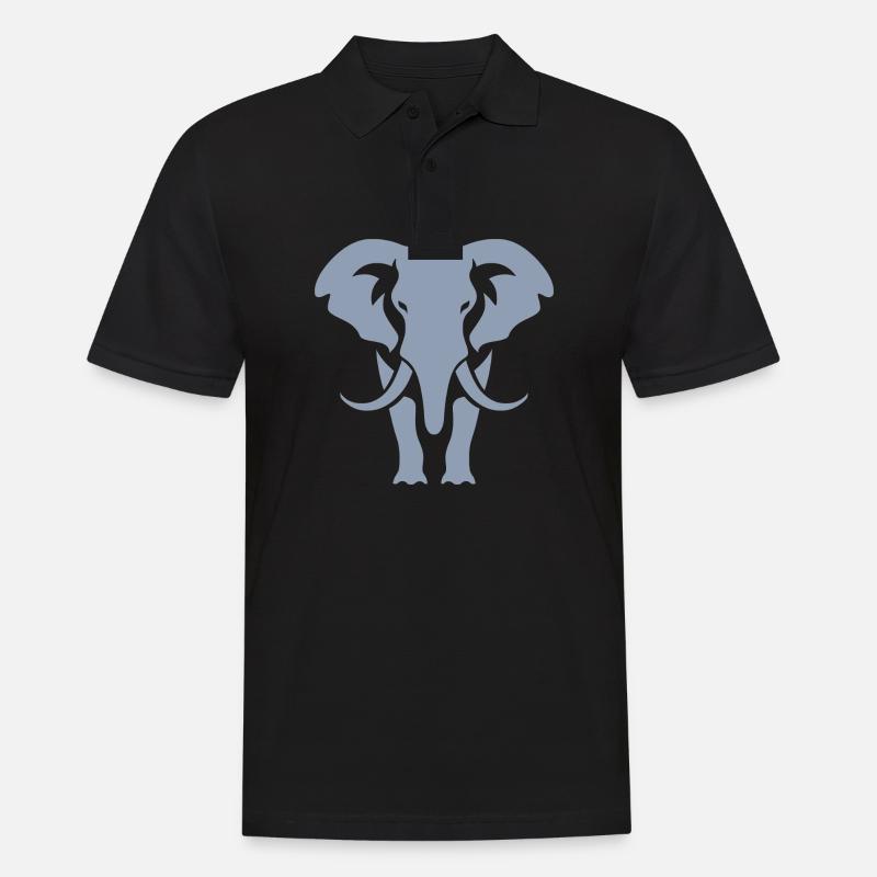 Logo blanc Elephant Silhouette - Polo Homme - noir