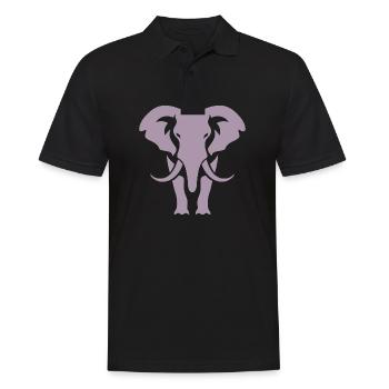 Silhouette d’éléphant Logo blanc - Polo Homme - noir - Devant - Kai (181cm)