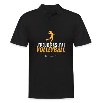 Ich kann nicht Volleyball - Volleyball - Männer Poloshirt - Schwarz - Vorne - Kai (181cm)