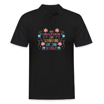 Eltern Schulkind Grundschule Erste Klasse Einschul - Männer Poloshirt - Schwarz - Vorne - Kai (181cm)