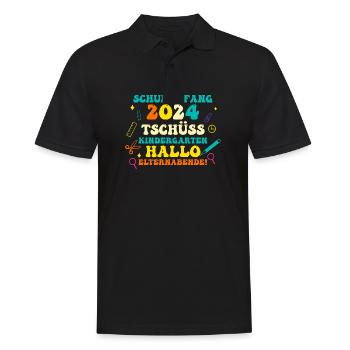 Eltern Schulkind Grundschule Erste Klasse Einschul - Männer Poloshirt - Schwarz - Vorne - Kai (181cm)