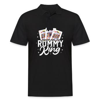 Rummy king - Männer Poloshirt - Schwarz - Vorne - Kai (181cm)